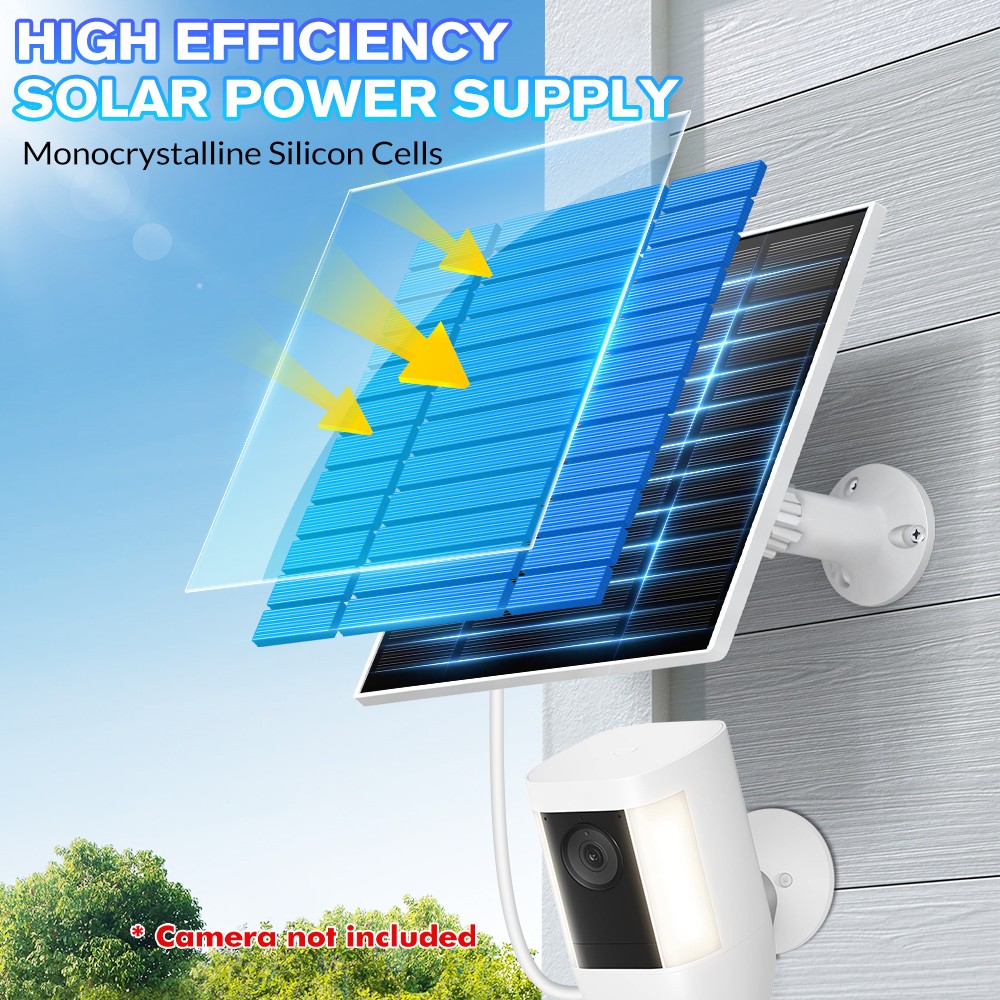 Lot 5W 5V Type-C Port Solar Panel Charger for Outdoor Security Camera CCTV Cam