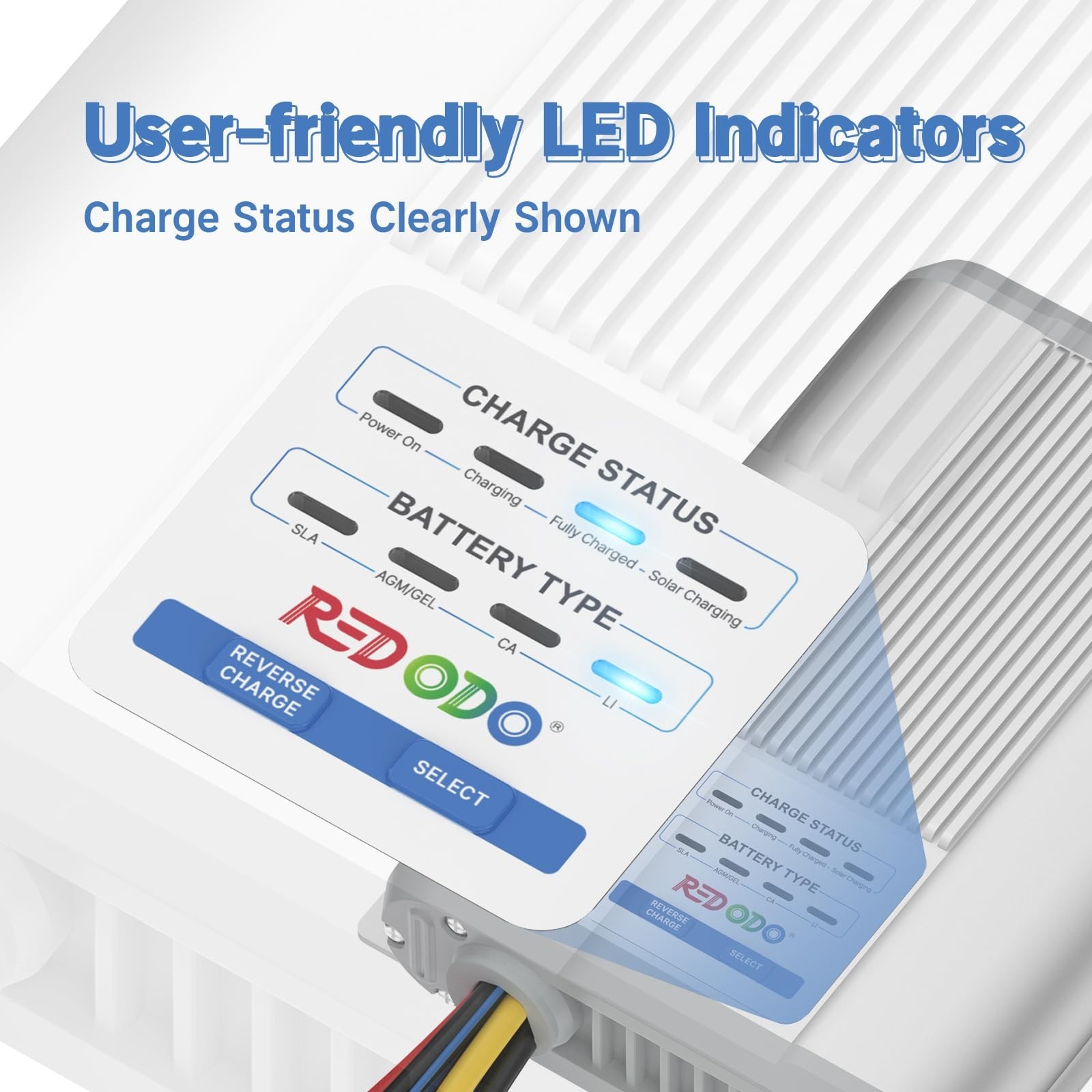 12V 40A DC to DC MPPT Charger, On-Board Battery Charger for AGM, Gel, Lithium, R
