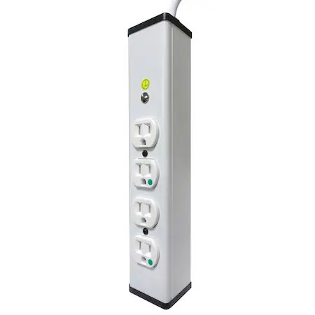 Wiremold Ulm4-6 Outlet Strip, Switched, Medical Grade, 4 5-15R, 5-15P, 6 Ft.,