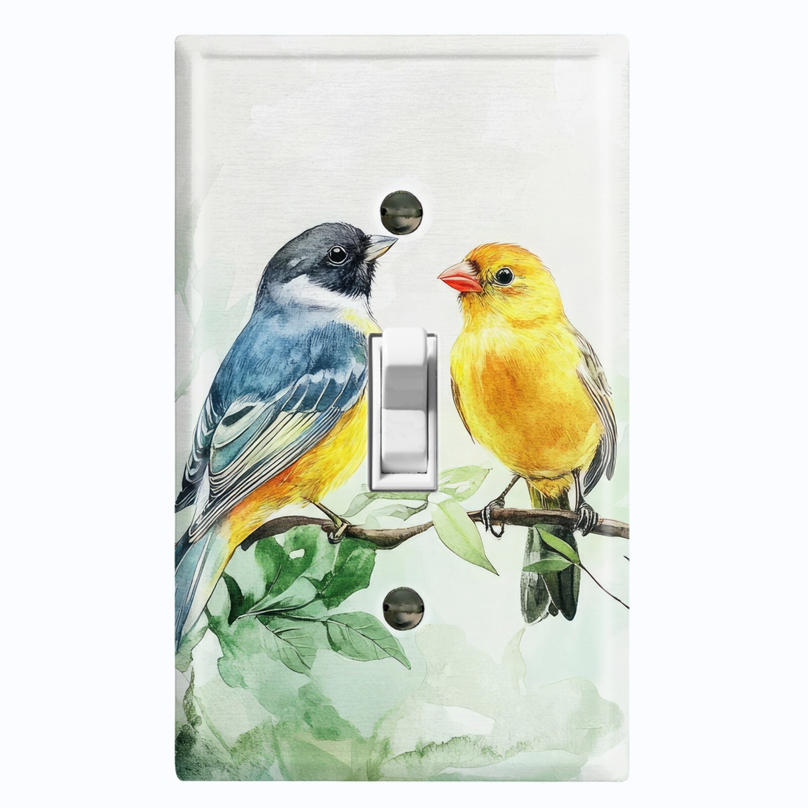 Metal Light Switch Outlet Cover Decorative Wall Plate Colorful Birds EAN104