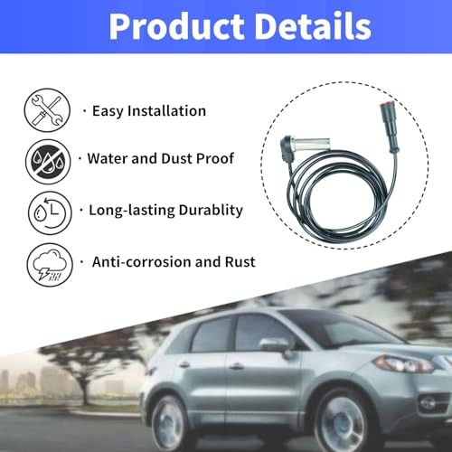 2 Pcs Truck Wheel Speed ABS Tailer Sensor Kit Replacement for Wabco Abs Wheel