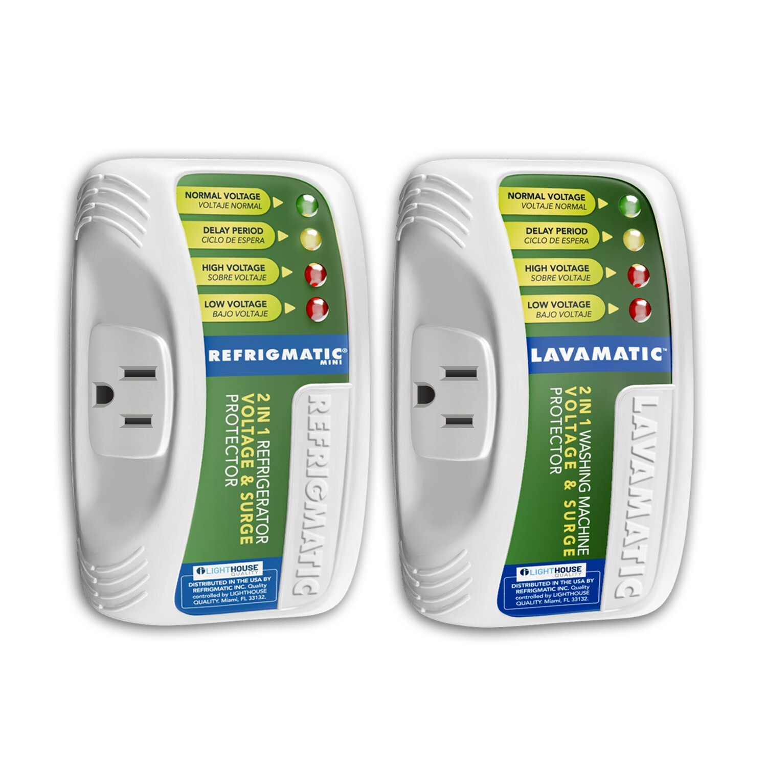 Two Electronic Voltage & Surge Protector, your Refrigerator and Washing Machine