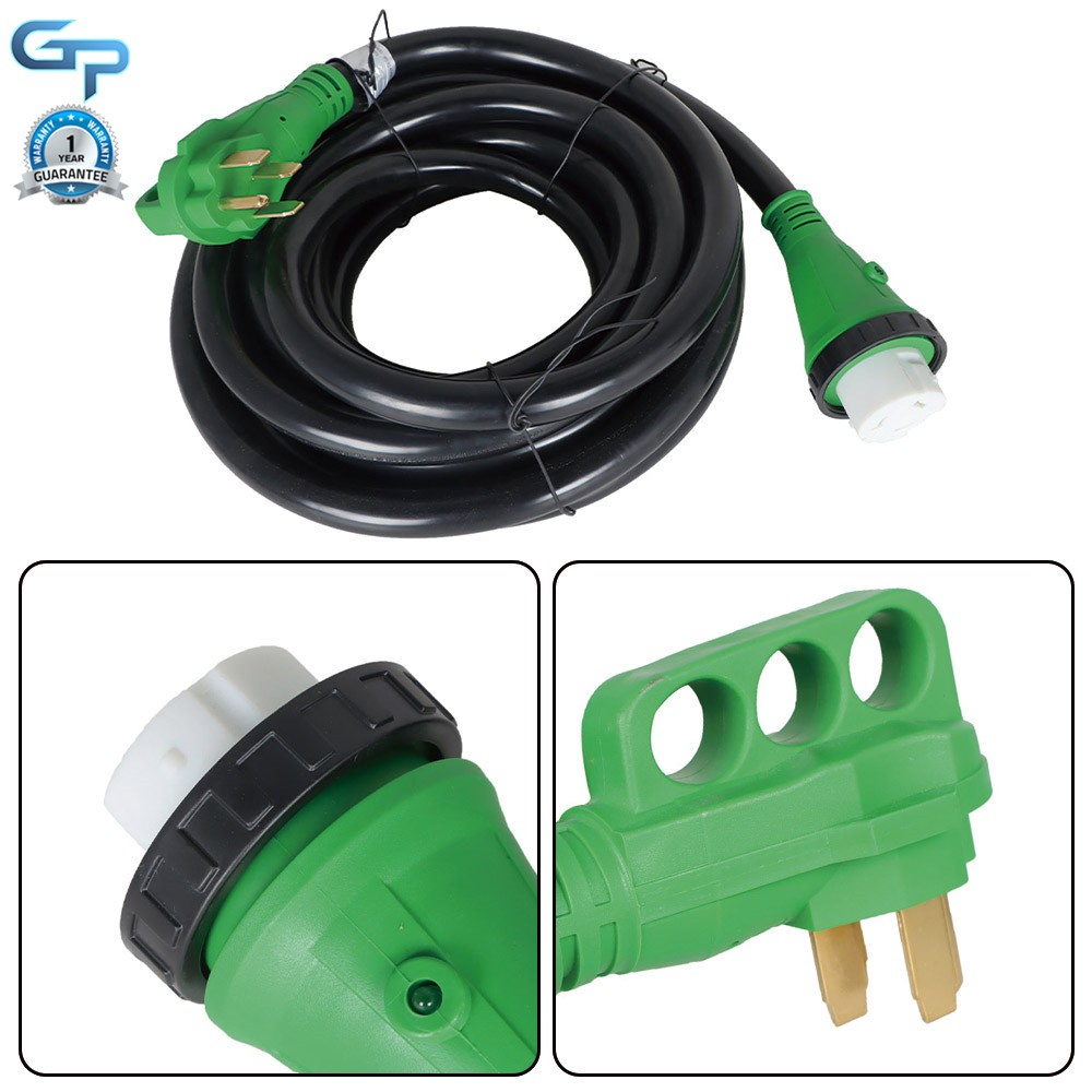 50 Amp Generator Cord 25/30/50FT+Power Inlet Box Waterproof Combo Kit ETL Listed
