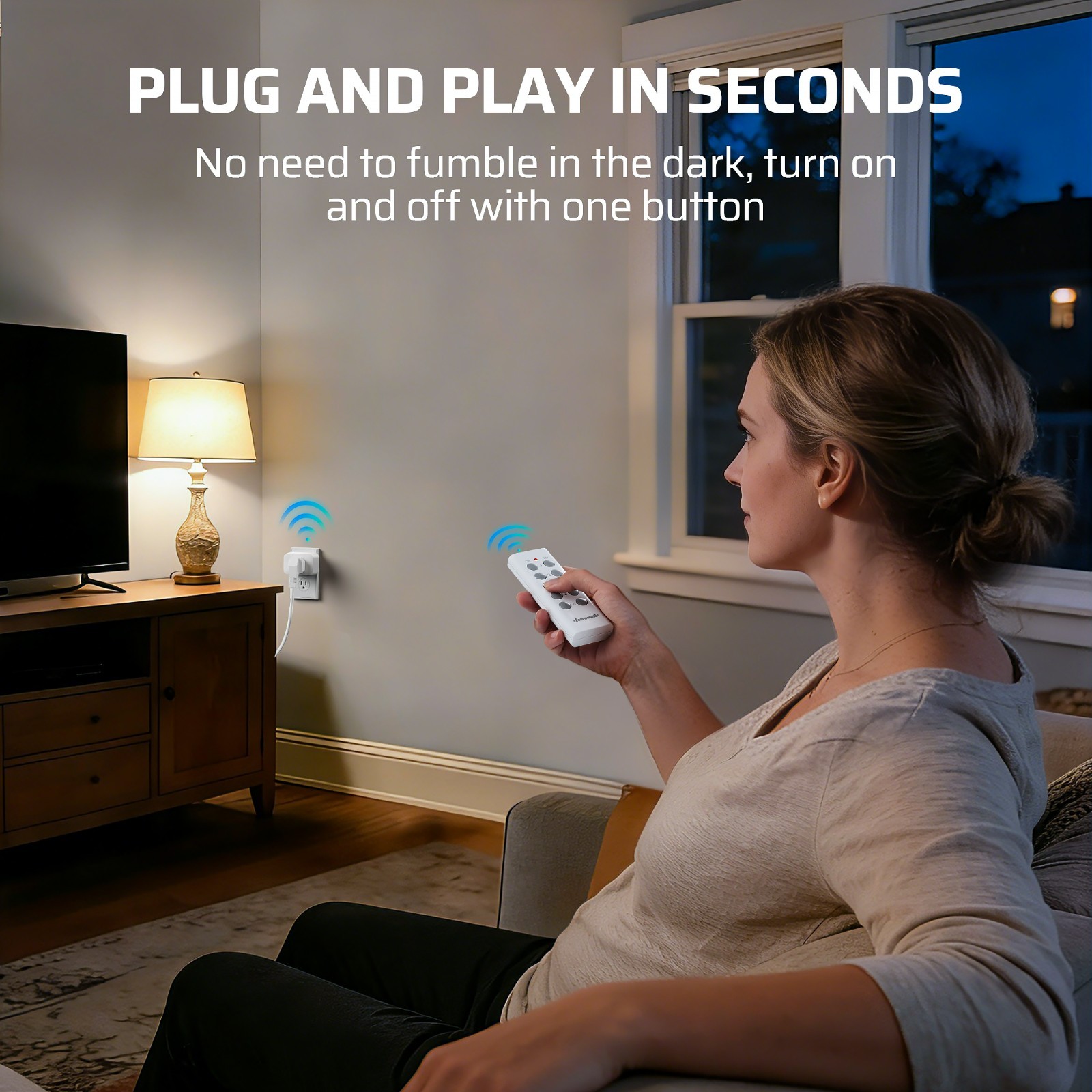 DEWENWILS Wireless Remote Control Outlet,Remote Light Switch,2 Remote 5 Outlets