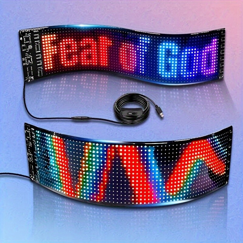 1pc LED Car Rear Window Sign 16*32, App Control, No Battery