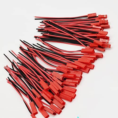 ZHOFONET 20Pairs 20AWG JST Connector 2 Pin Male and Female 10 cm, Red