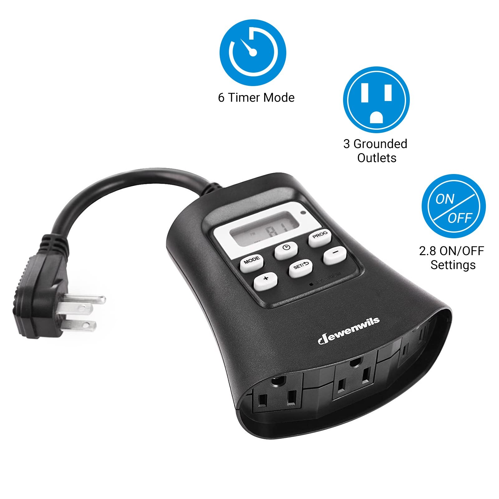 DEWENWILS Dusk to dawn Outdoor Digital Timer Outlet Plug in Switch for Lights