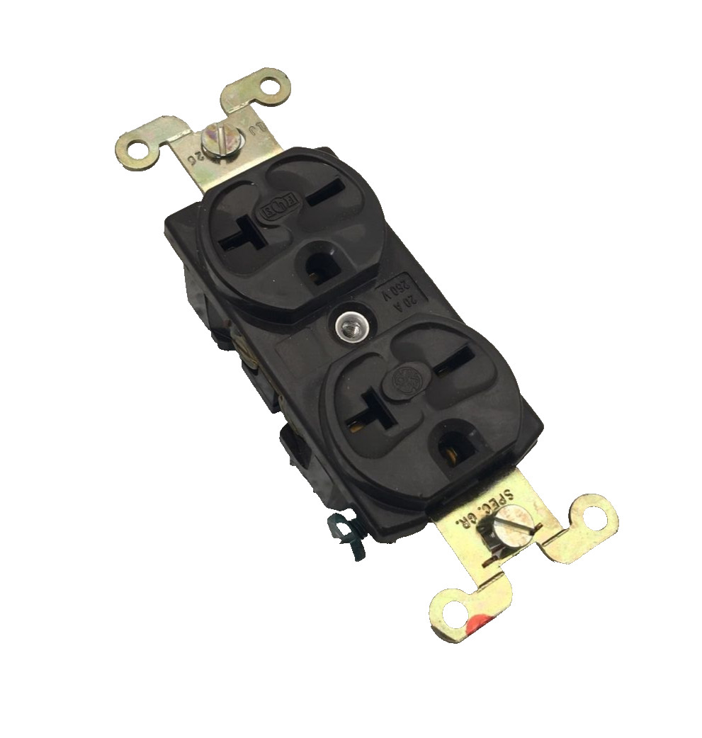 GE5452-1 GENERAL ELECTRIC DUPLEX RECEPTACLE BACK AND SIDE WIRED 20A 250V