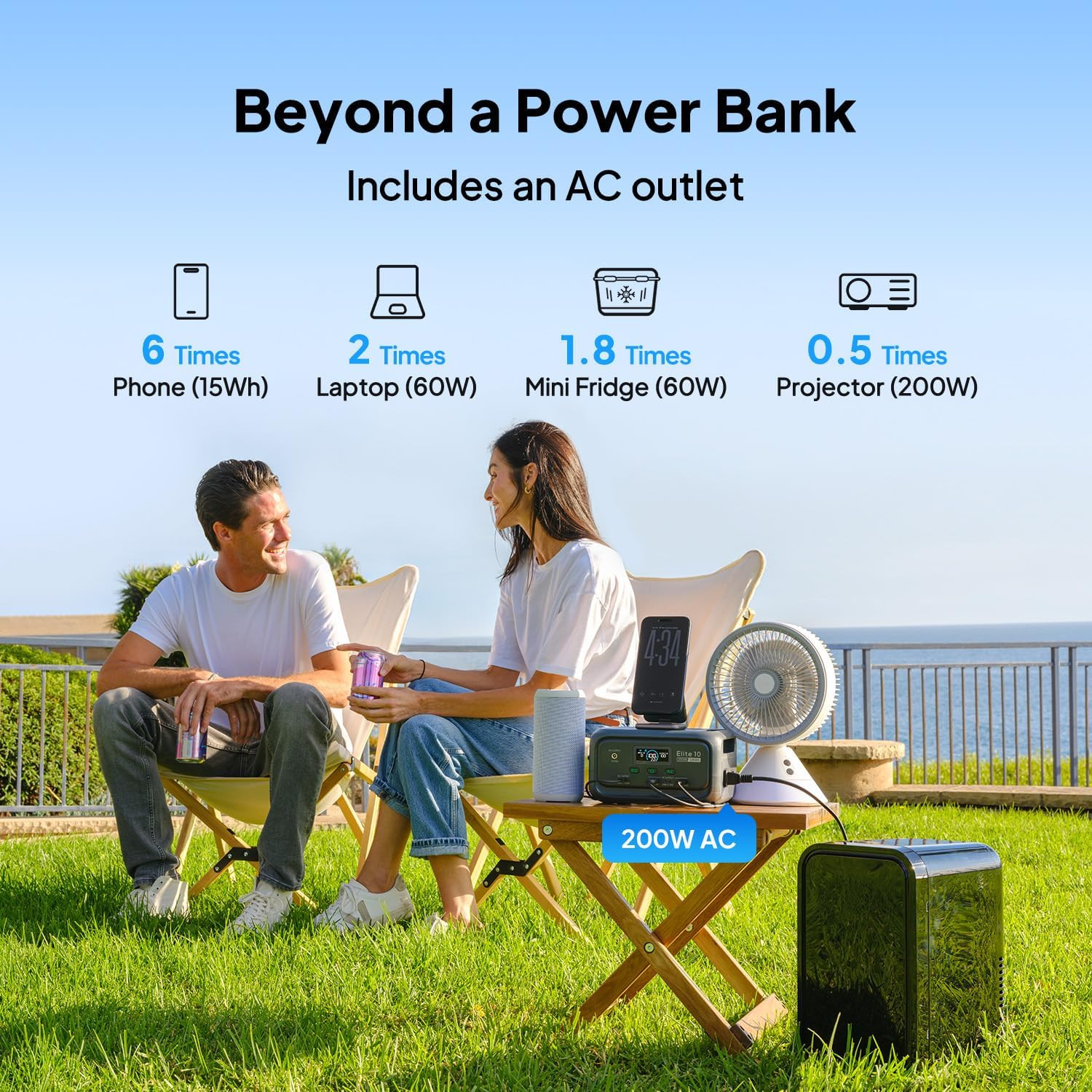 BLUETTI Elite 10 128Wh Mini Portable Power Station Generator LiFePO₄ for Camping