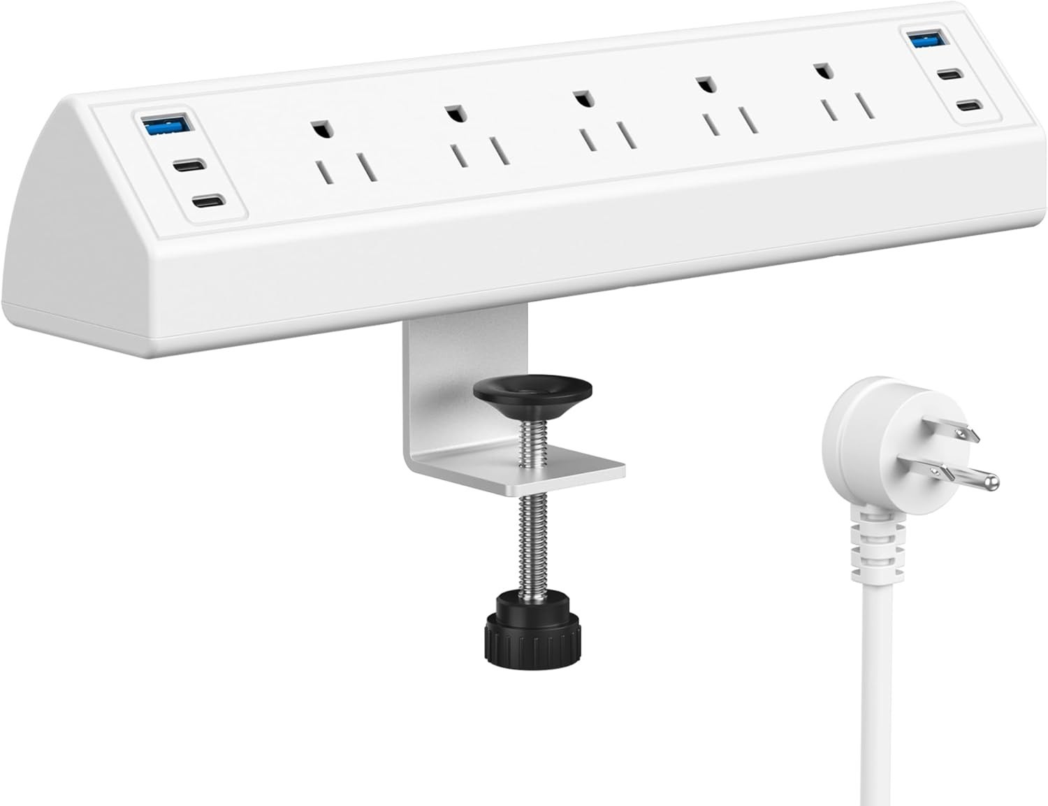 Desk Clamp Power Strip USB C,Table Surge Protector | 1200J,Total 40W Charging…