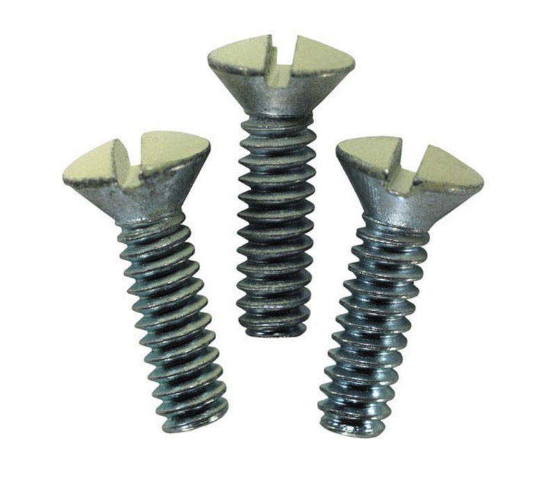 Leviton 86000-PRT Ivory Metal Smooth Surface Wall Plate Screws 1/2 H in.
