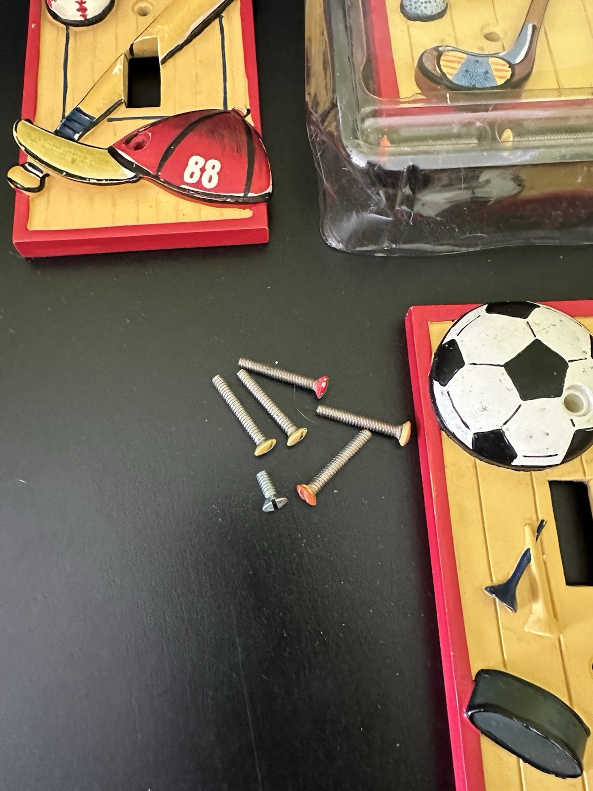 Borders Unlimited Sports Light Switch Cover Lot Of 3 Double Single Soccer Hockey