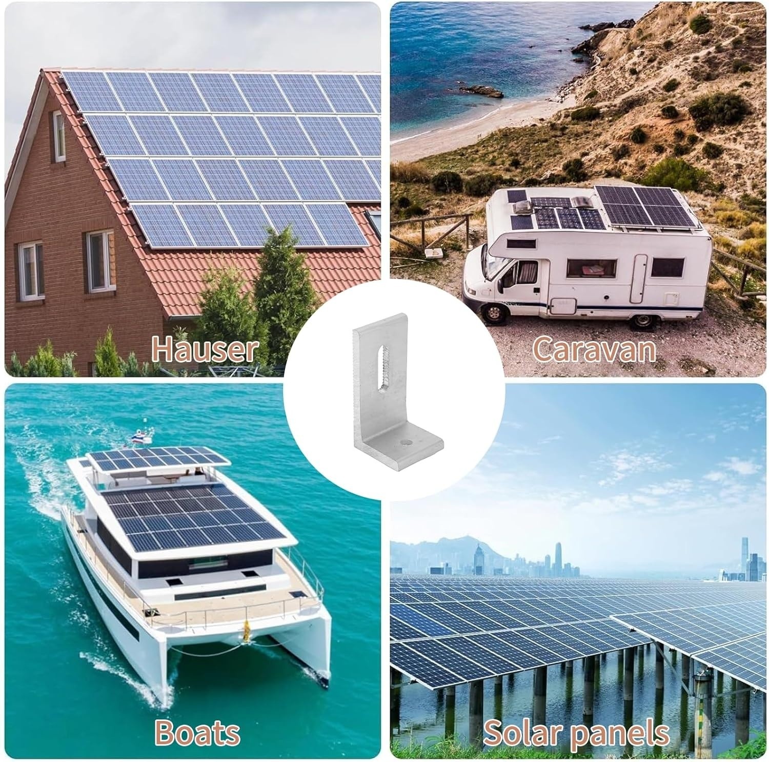 L Foot Solar Mount Aluminum Alloy Photovoltaic Solar Panel Mount L Bracket 20PCS