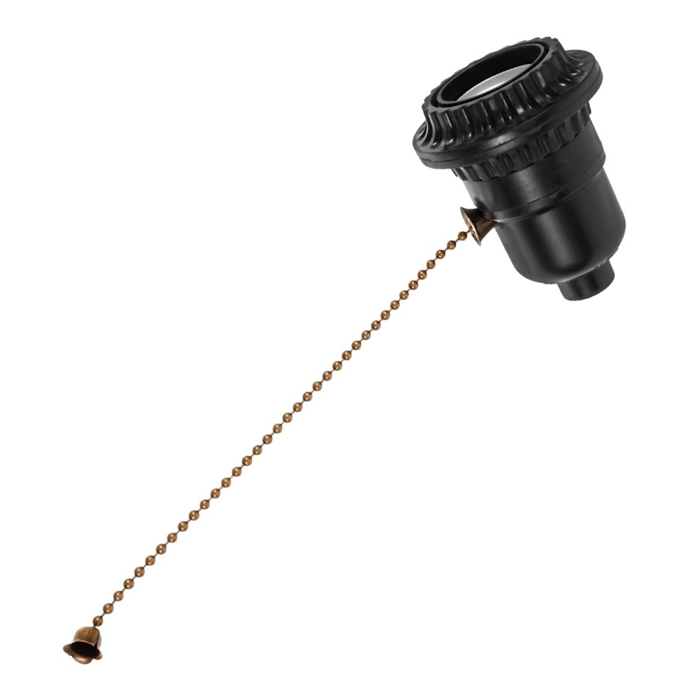 Pull Chain Lampholder Black Lamp Socket with Durable Wear Resistant Construction