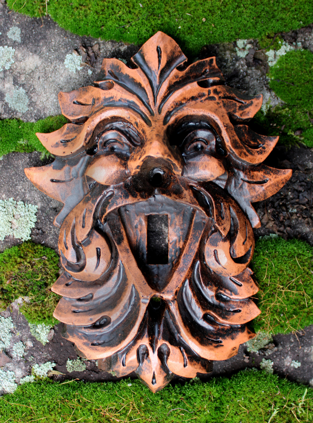 Laughing Leafman Switchplate Celtic Leaf Green Man Switch Plaque – Dryad Design