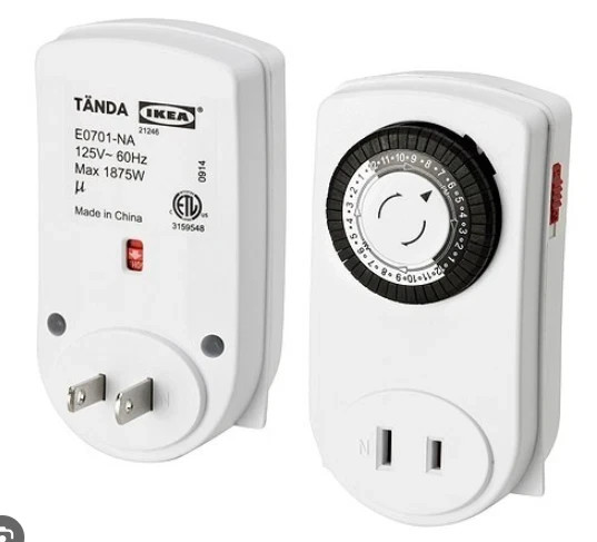 White Ikea Timer Tanda Plug-In 24 hour Mechanical Electric 125V 60Hz New