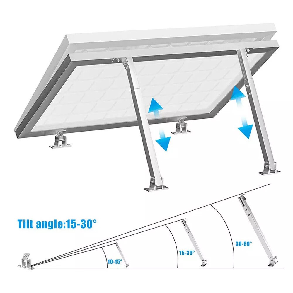 Adjustable Solar Panel Tilt Mounting Kit Universal Roof Aluminum alloy Brackets