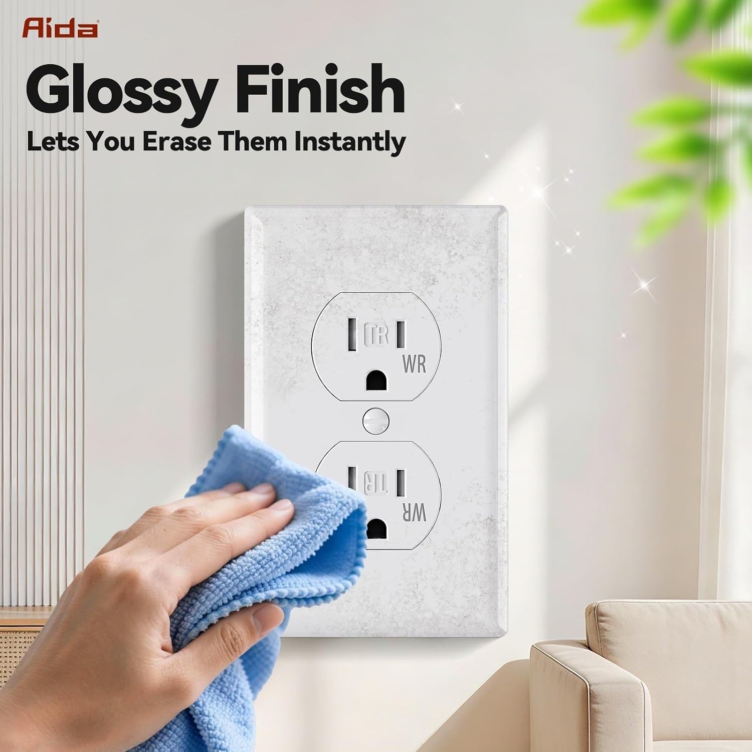 AIDA 15 Amps Duplex Outlets and Wall Plates Bundle, Tamper Resistant & Weather