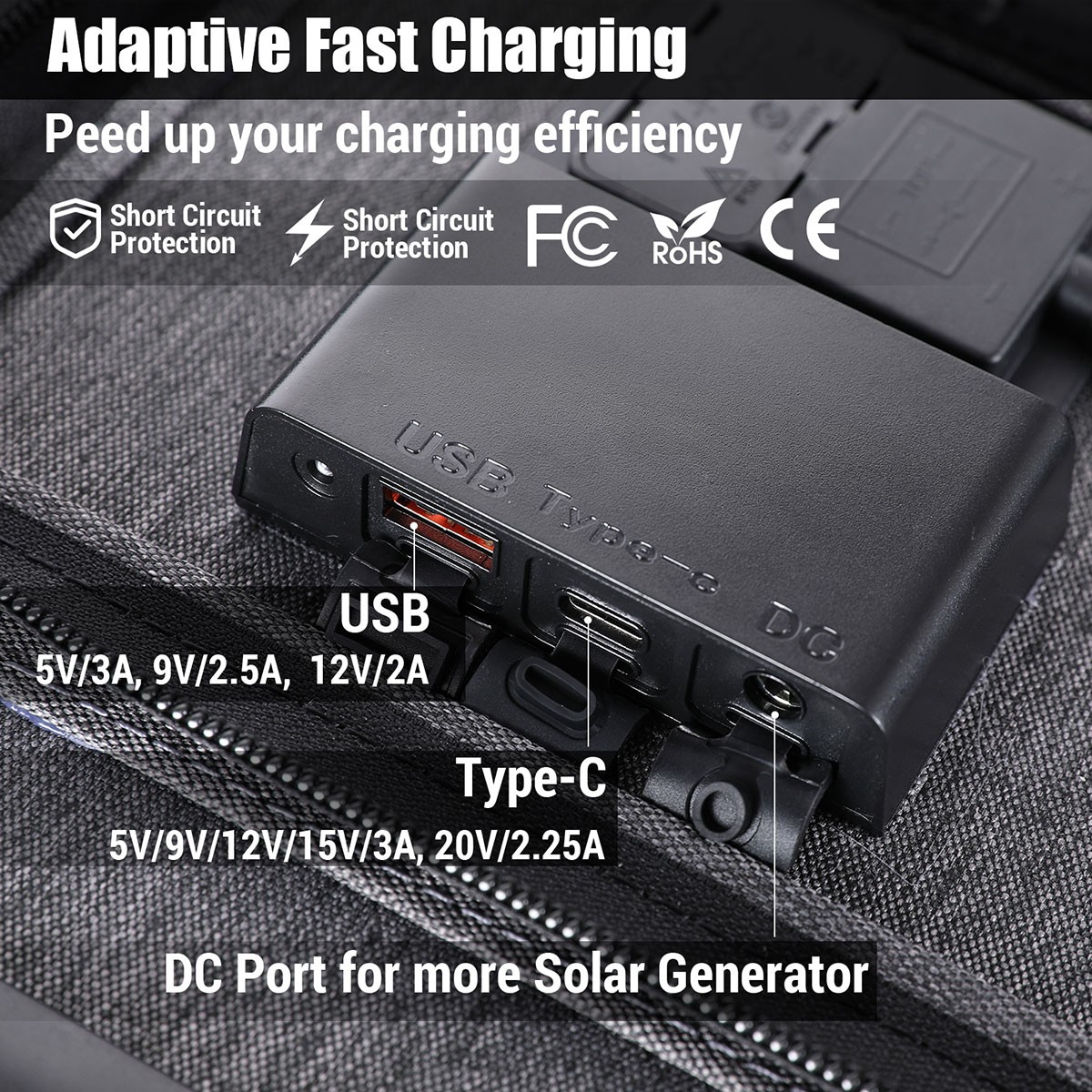 400W Portable Folding Solar Panel Charger Power Station IP65 for Home RV Camping