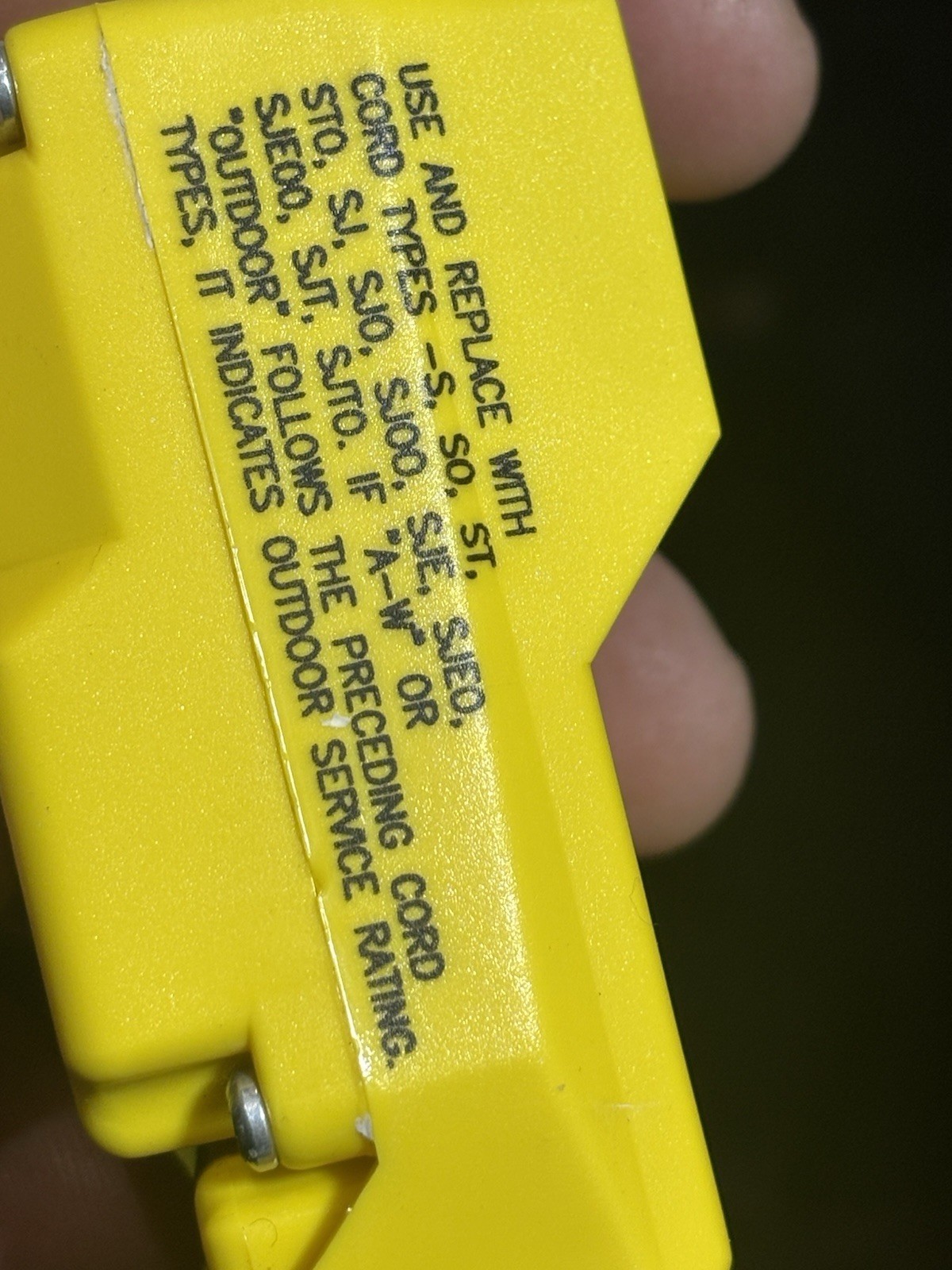 TRC Yellow 120V ac 15A NEMA 5-15P GFCI User Attachable Plug Excellent