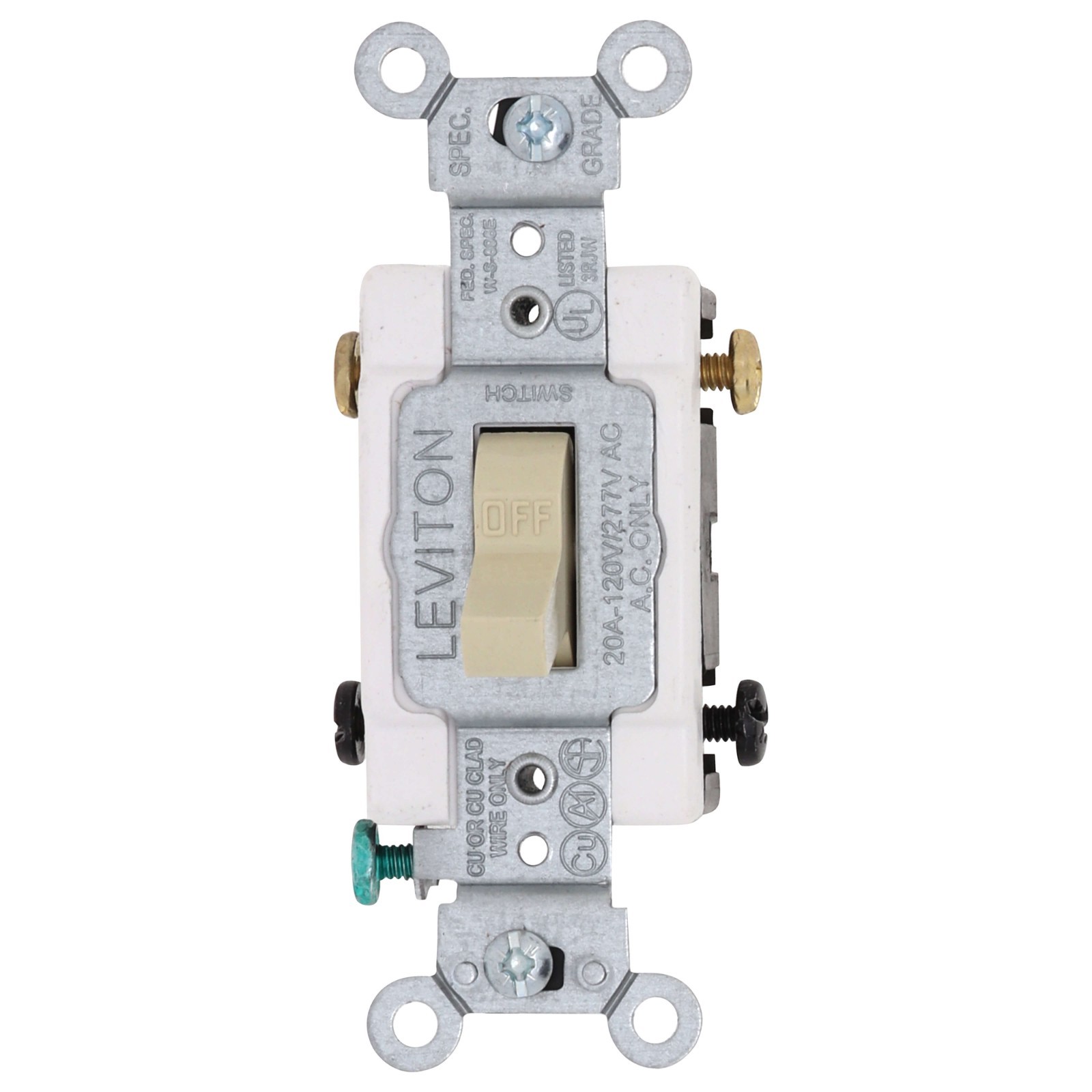 NEW Leviton CS220-2I Double Pole Side Wired Switch, 20 Amp
