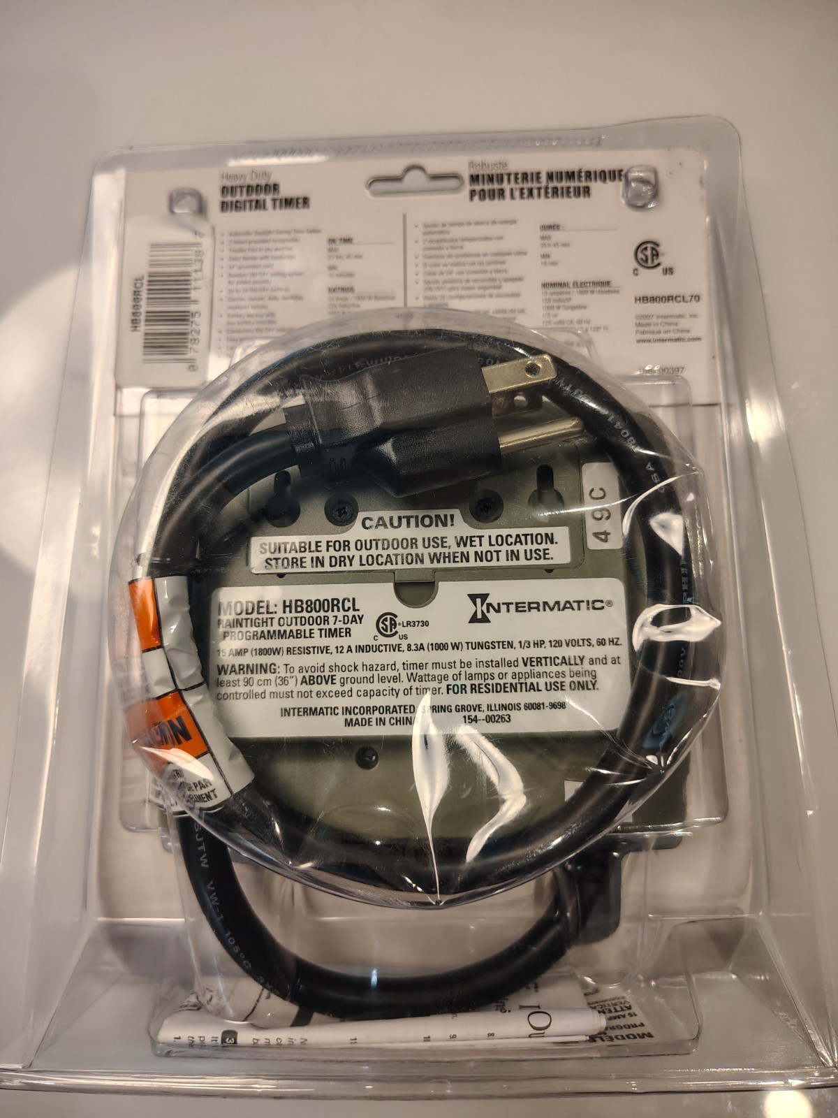 NIB Intermatic HB800RCL Heavy Duty Outdoor Digital Timer 15 Amps 125 Volts New