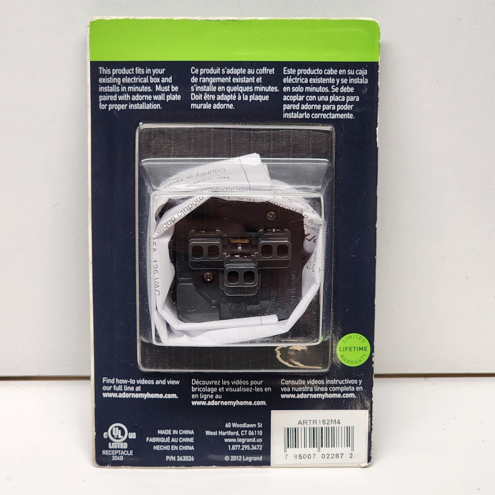 ARTR152M4 – LEGRAND ADORNE 15A Tamper – Resistant Outlet