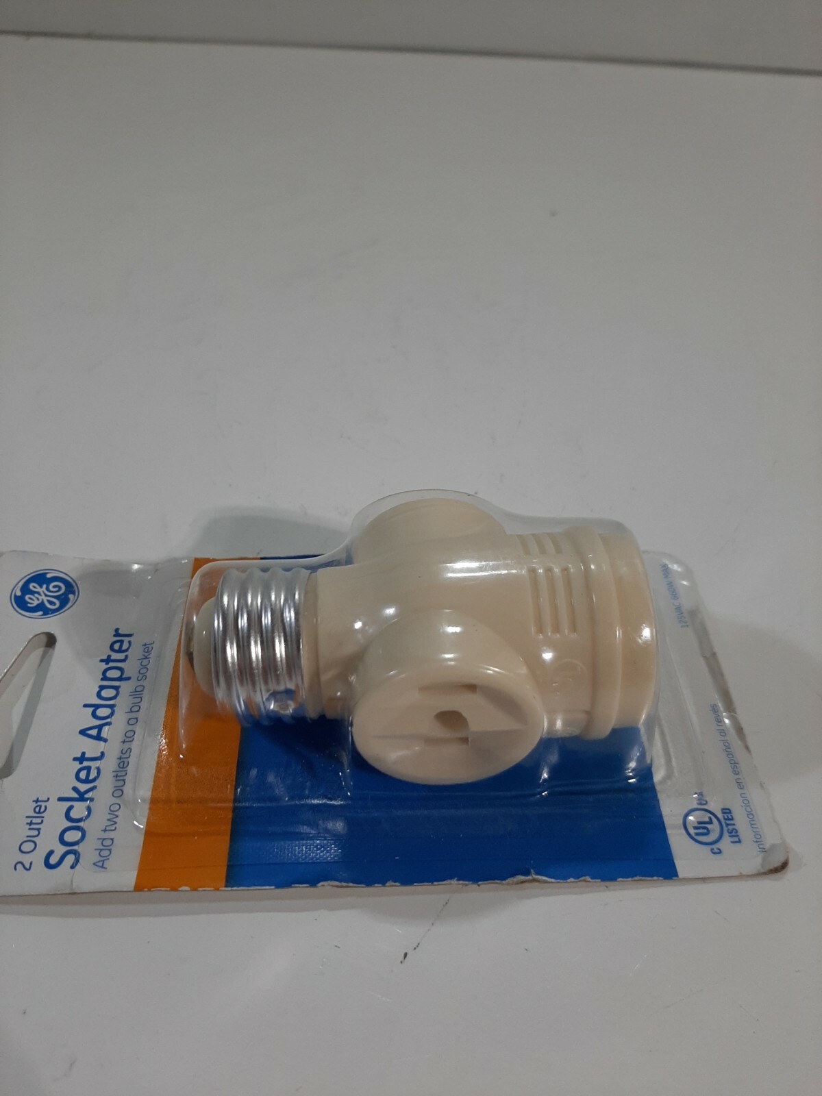 New GE 54178 2 Outlet Polarized Bulb Socket Adapter