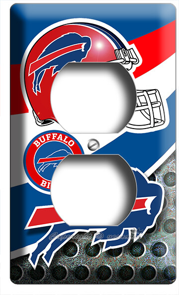 BUFFALO BILLS FOOTBALL TEAM LOGO OUTLET WALL PLATE MAN CAVE ROOM SPORT FAN DECOR