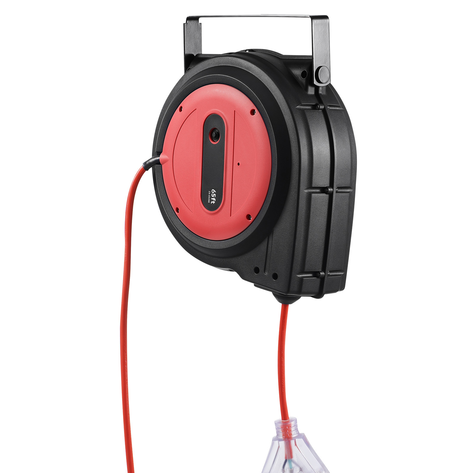 VEVOR Retractable Extension Cord Reel Power Cord Reel 65FT 12AWG/3C SJTOW
