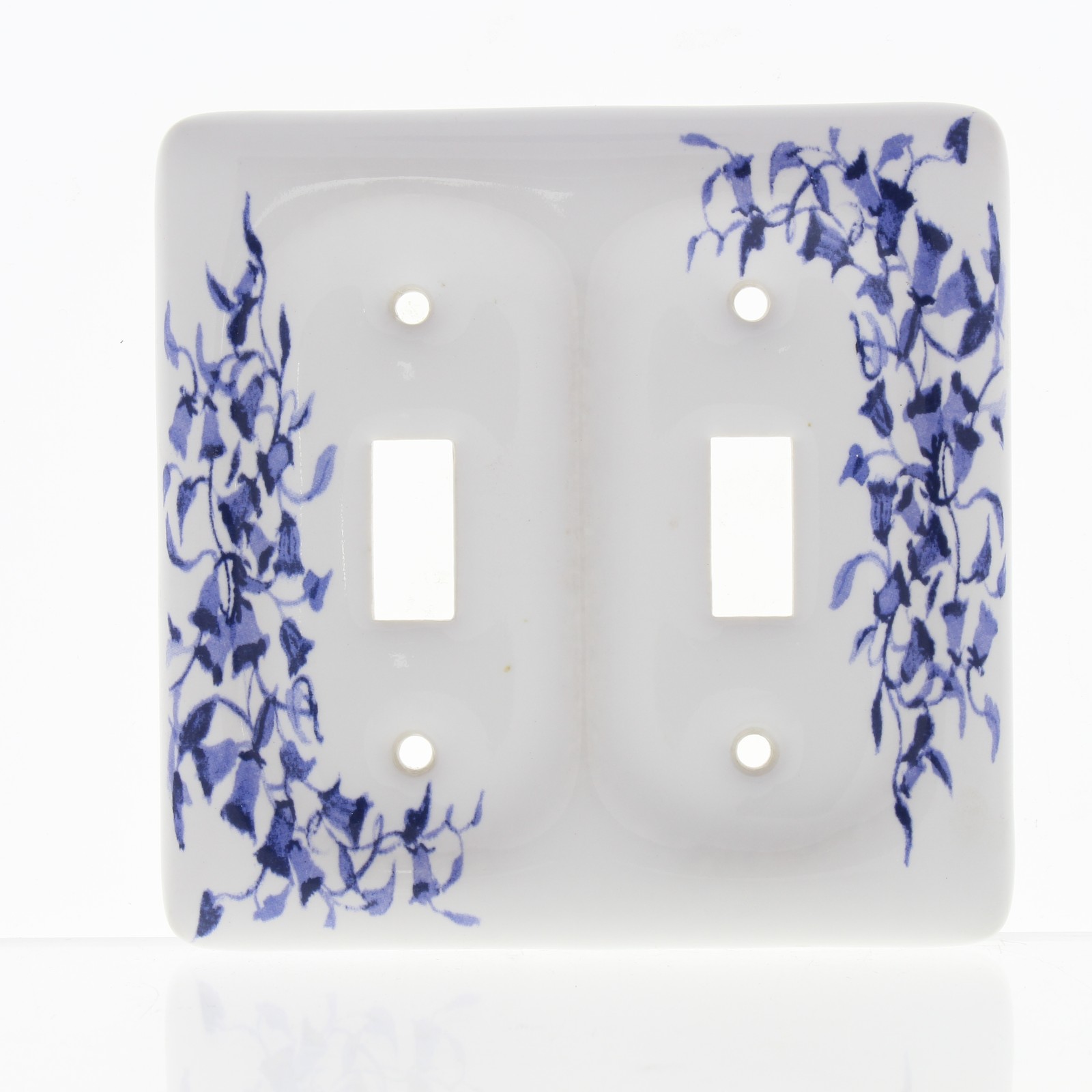 Leviton 89509-BL Blue Flower 2-Gang Standard Toggle Ceramic Wallplate Cover 5pcs