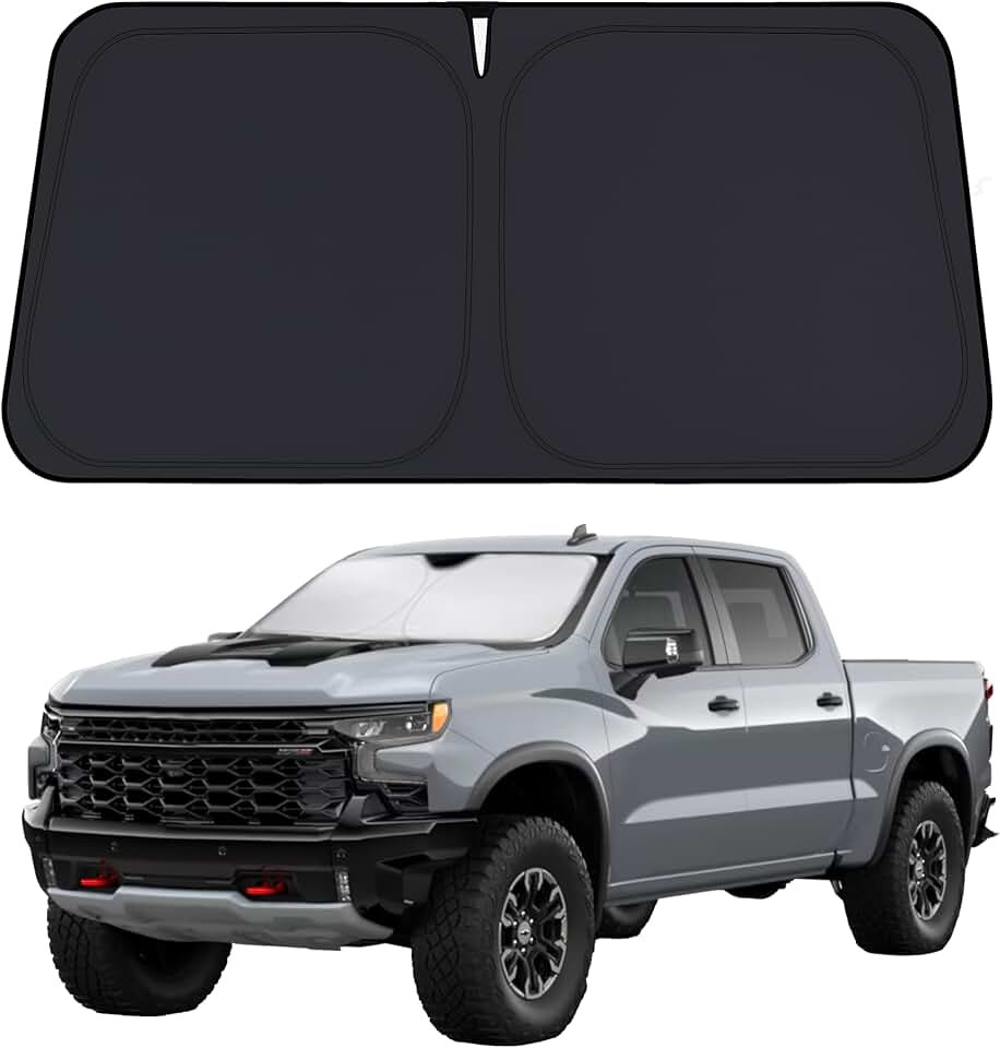EcoNour Windshield Sunshade Compatible for Chevrolet Silverado 1500 2019-2024