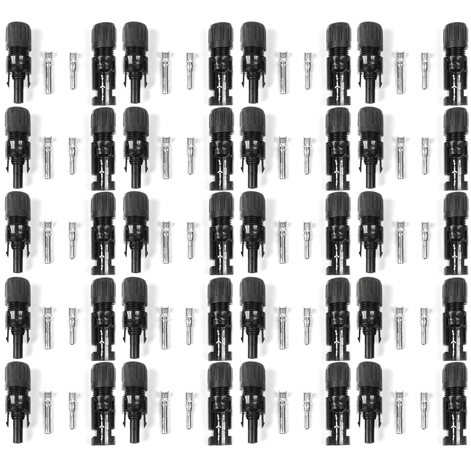 Staubli MC4 PV Solar Panel Cable Connector 20 Pairs for 8 AWG – Made in USA