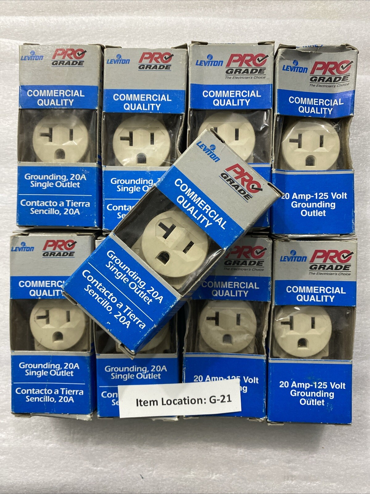 (9) Leviton Pro Grade Ivory Single Grounding Outlet 5801-ISP 2 Pole Side Wired
