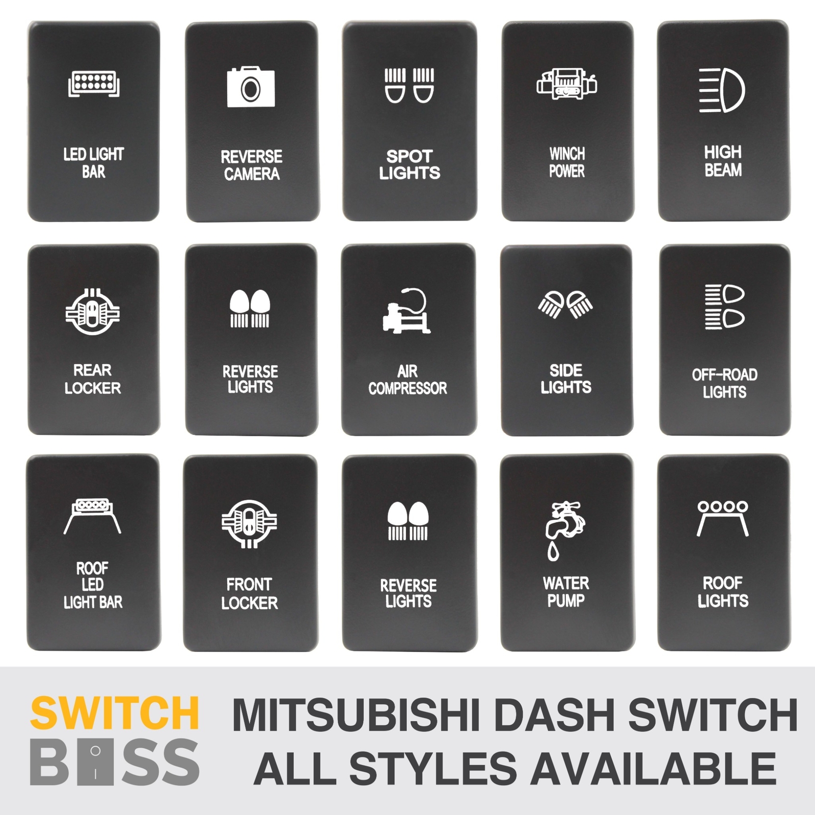 Push Switch 42 STYLES RED-GREEN suit Mitsubishi SMALL Triton Pajero MQ MR QE QF