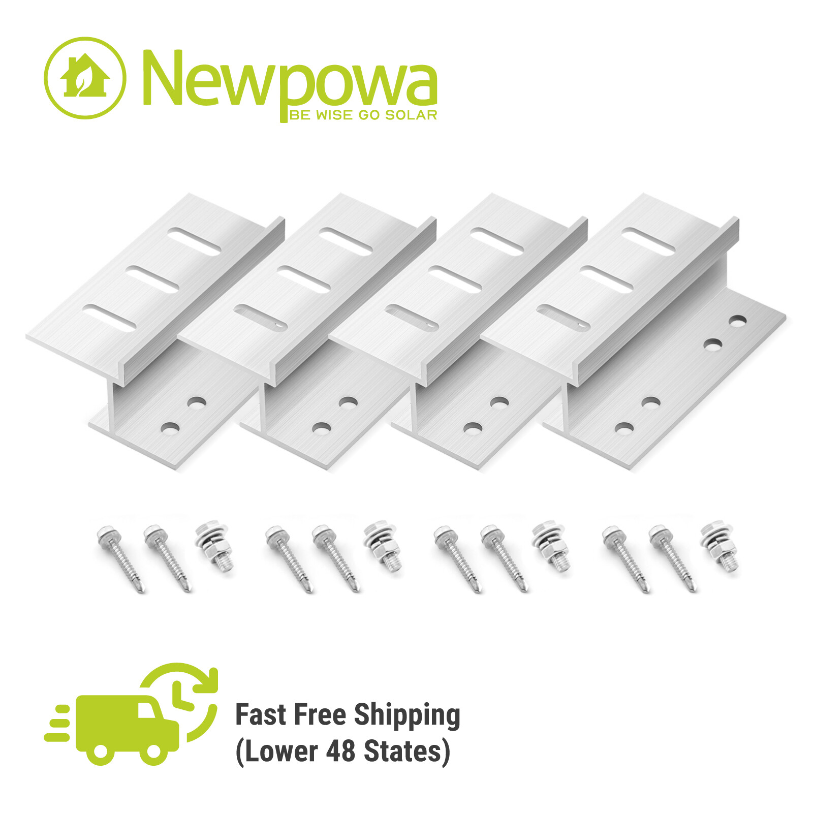 Newpowa Solar Panel Z Type Mount Bracket A set of 4pcs for RV Boat Roof Install