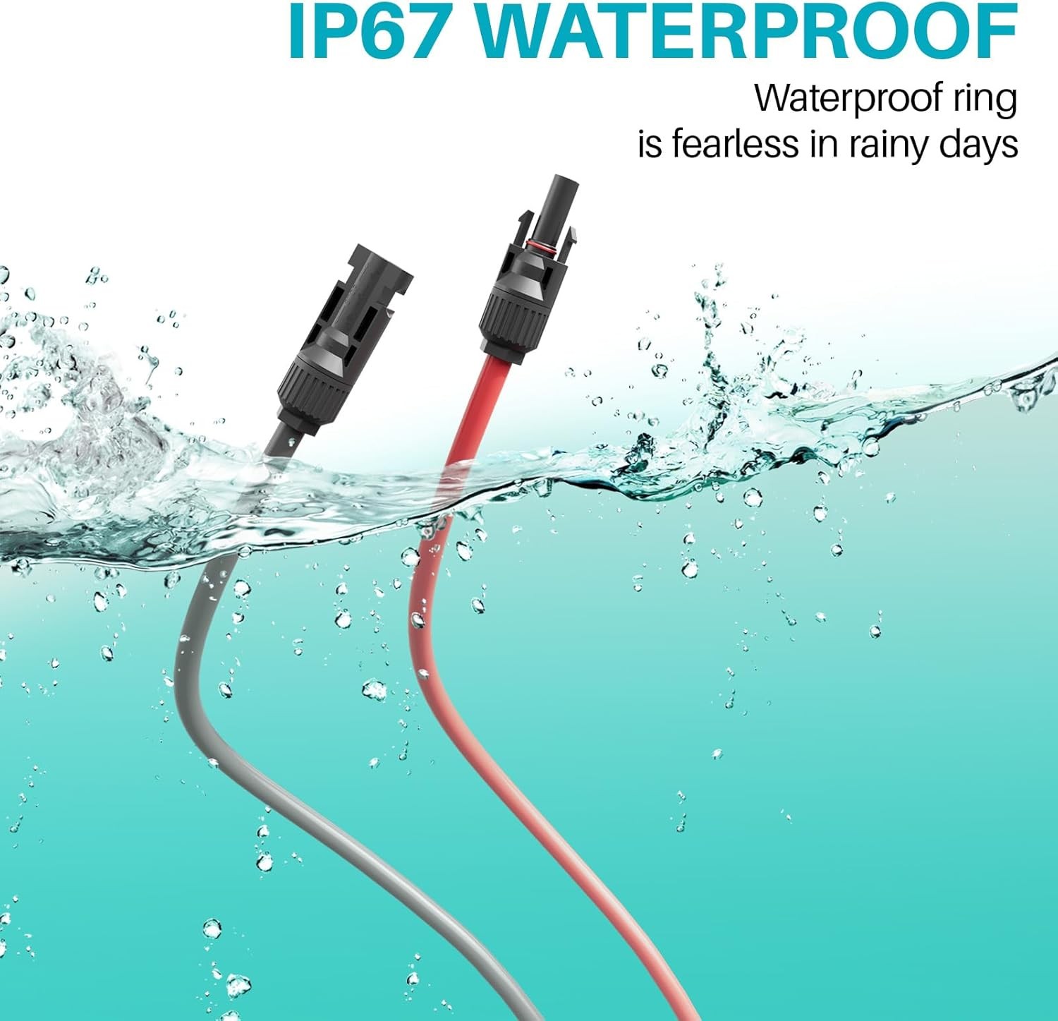 Solar Panel Cable Wire Pair Black + Red Fits MC4 Connectors 8 / 10 / 12 / 14 AWG