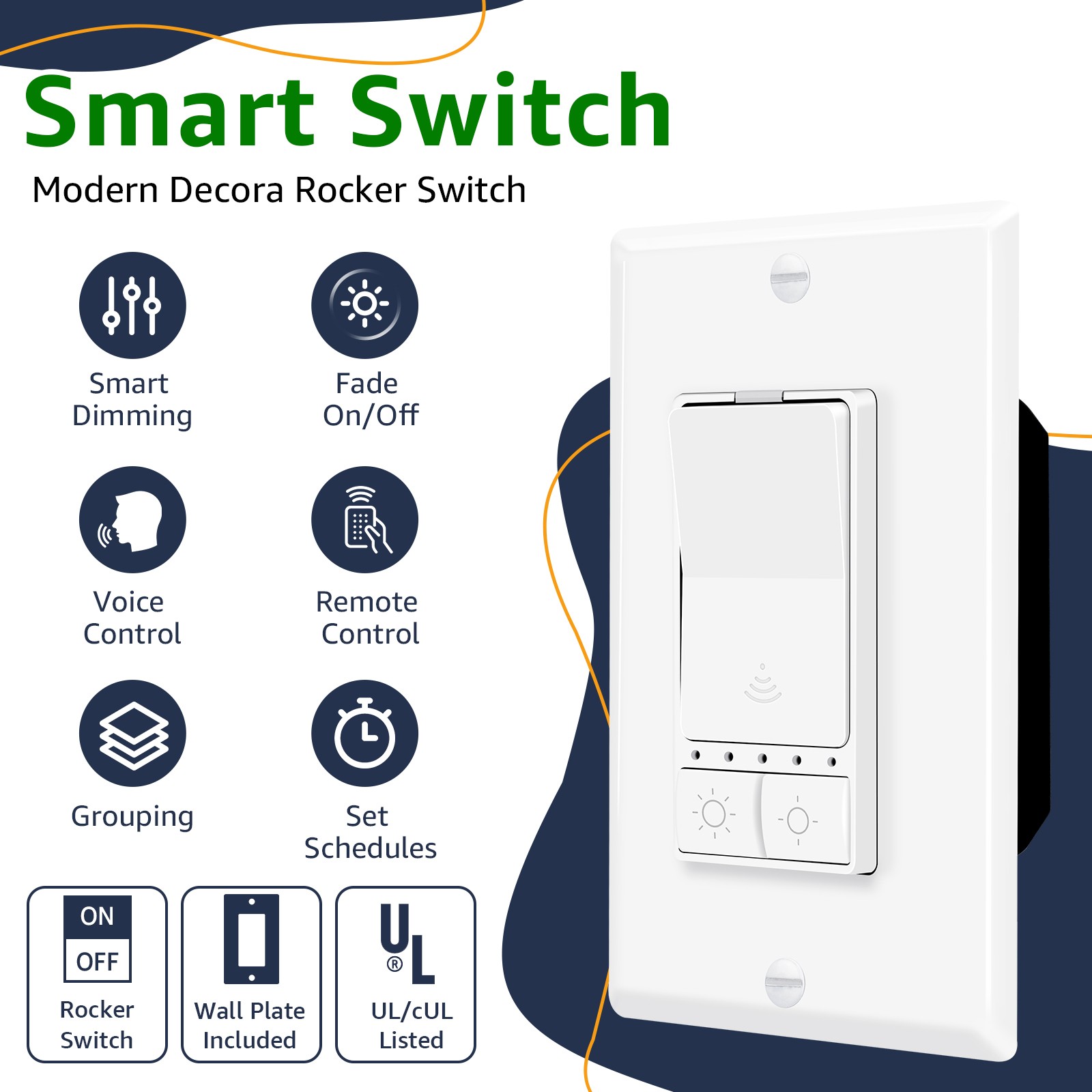 1× Smart Dimmer Switch for Dimmable LED CFL Incandescent WiFi Alexa Google Home