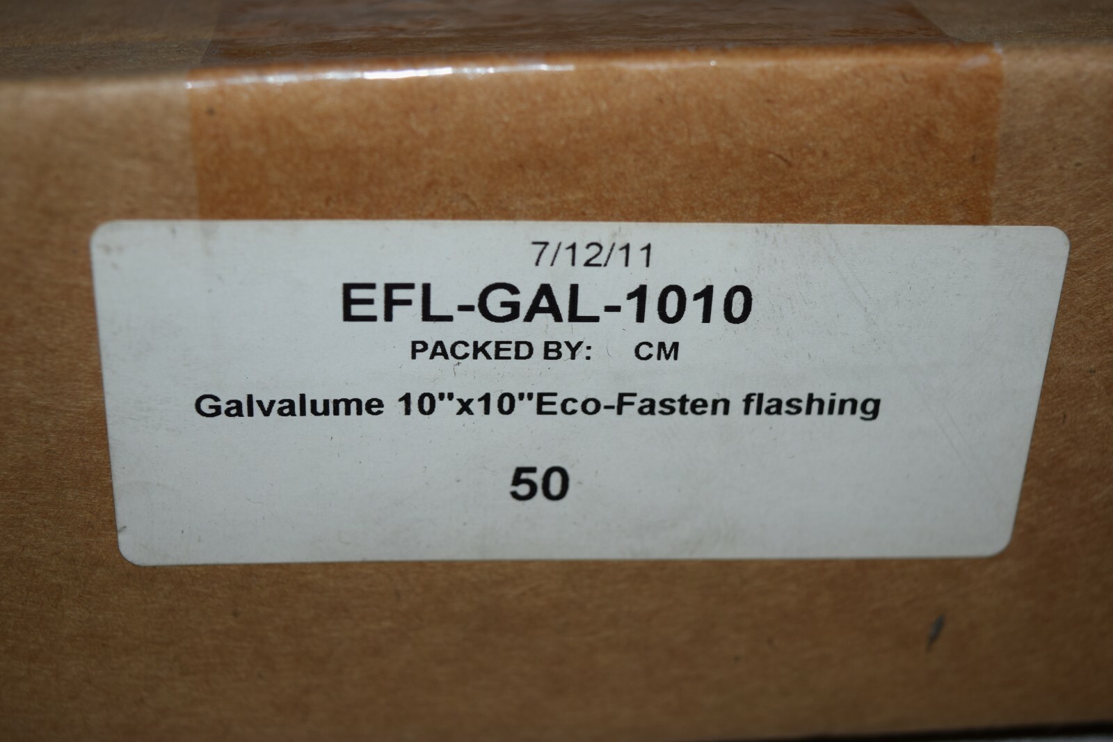 EcoFasten Solar EFL-GAL-1010 Galvalume Flashing 10″ x 10″ Lot of 50