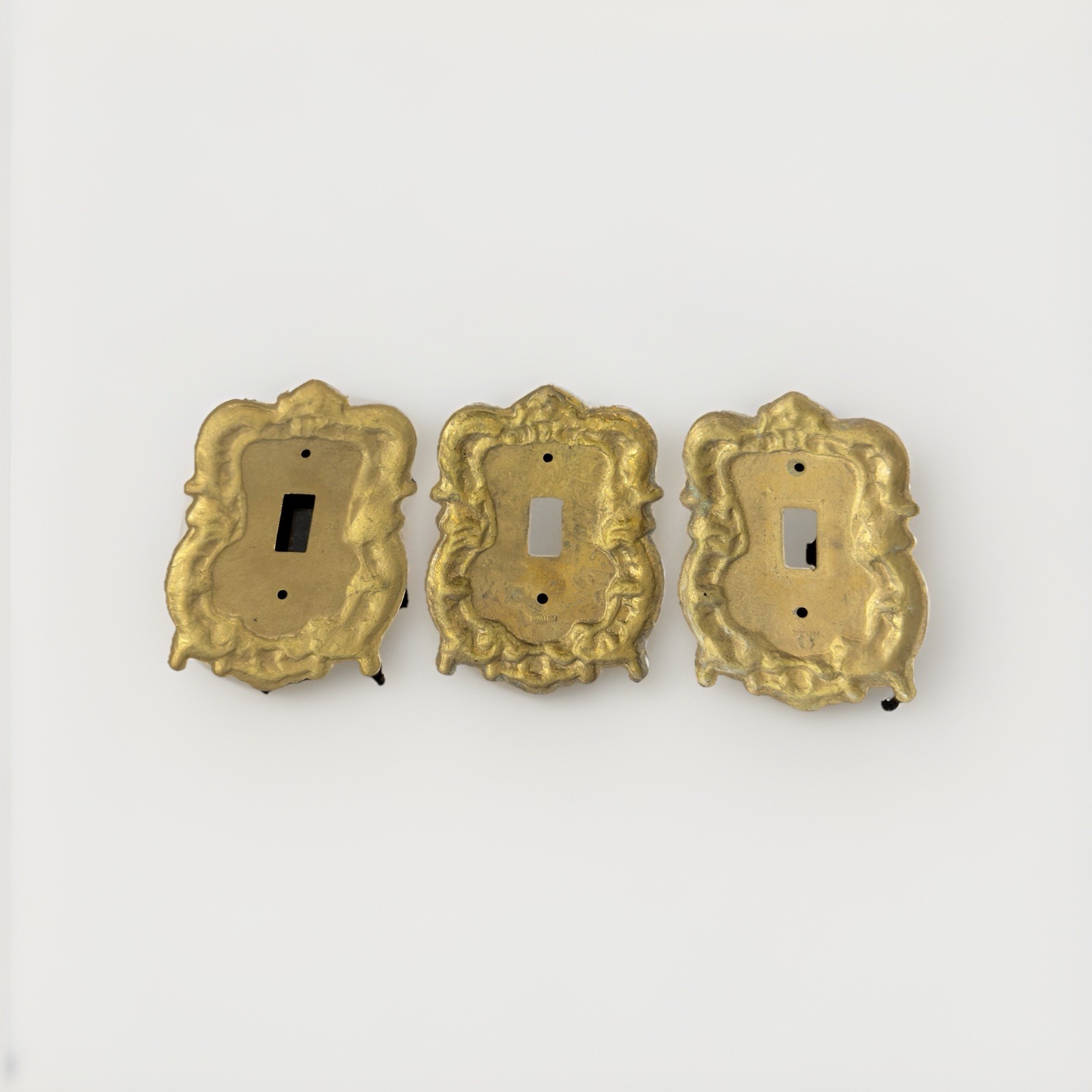 Victorian-style hammered brass single & duplex outlet & switch cover plates