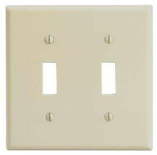 Leviton 86009, Standard, 2-Gang, Ivory, 2-Toggle Switch, Wallplate, 1pc