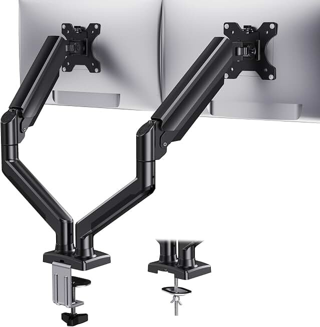 HUANUO Dual Monitor Mount for 2 Monitors up to 32 inches, Each Arm Holds Max