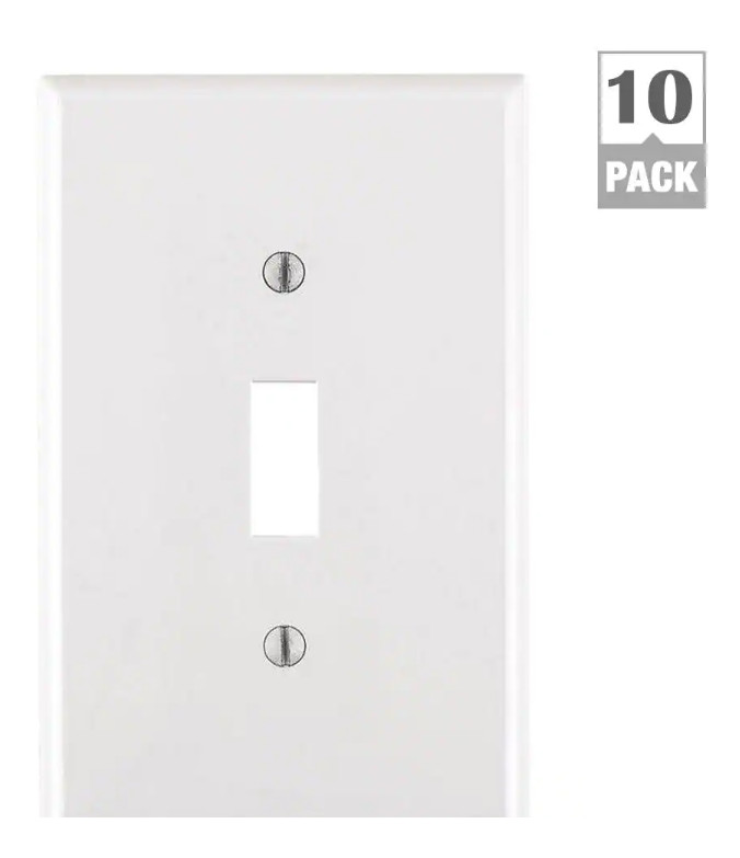 LEVITON P01-WM Decora White Unbreakable Nylon Wallplates 10ct, Sealed, Worn Box