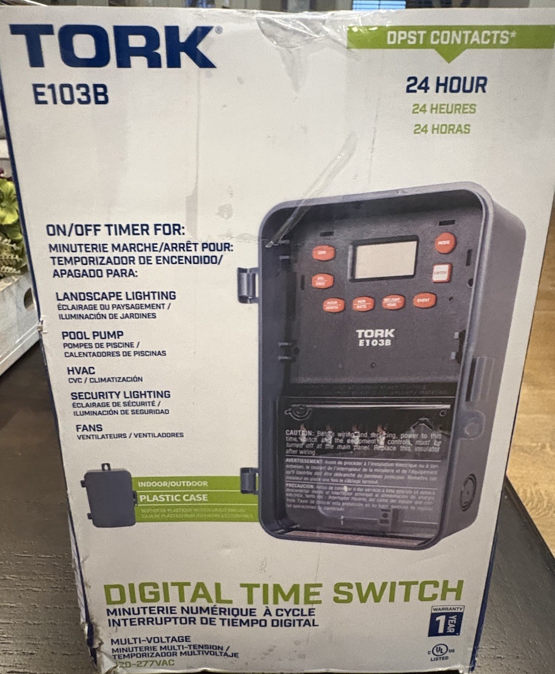 NSI Tork E103B Digital Timer Switch Multi-Voltage 120/277 DPST Contacts