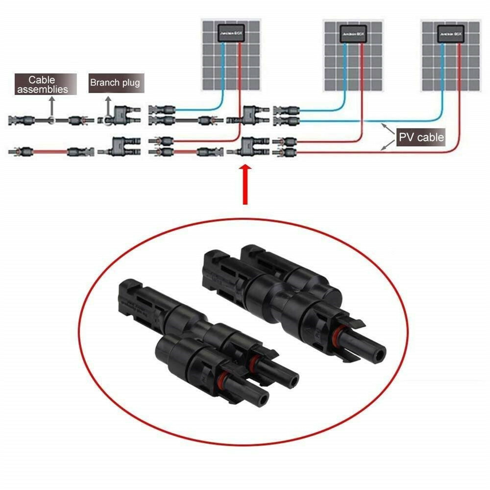 5/2/1 Pairs Solar Panel T Branch Connectors Cable Splitter Coupler Combiner