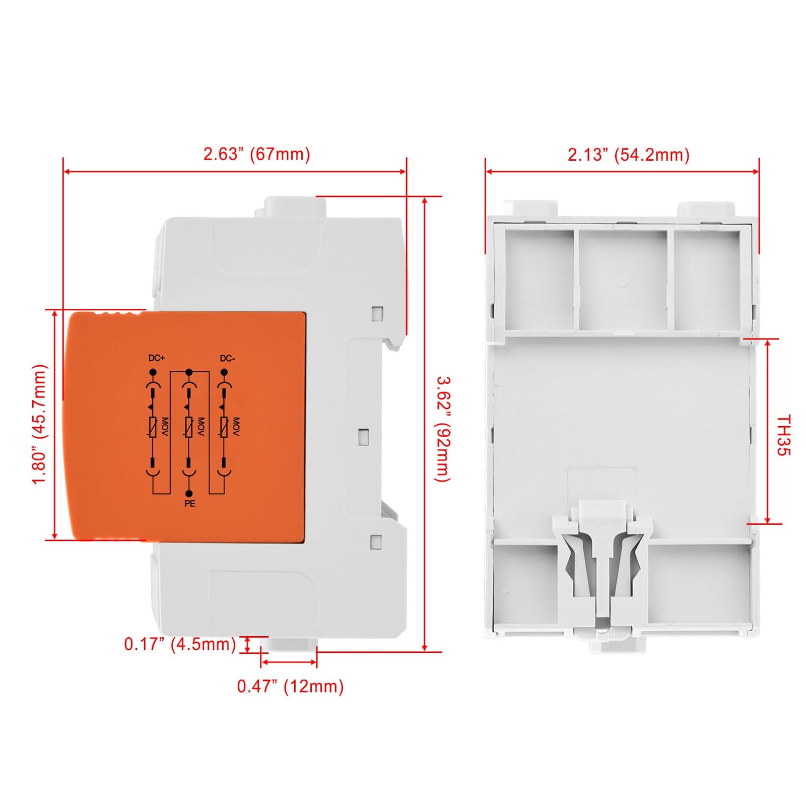 Surge Protective Device for PV LYD1PV1000 3P 1000VDC 20KA DIN Rail Mount