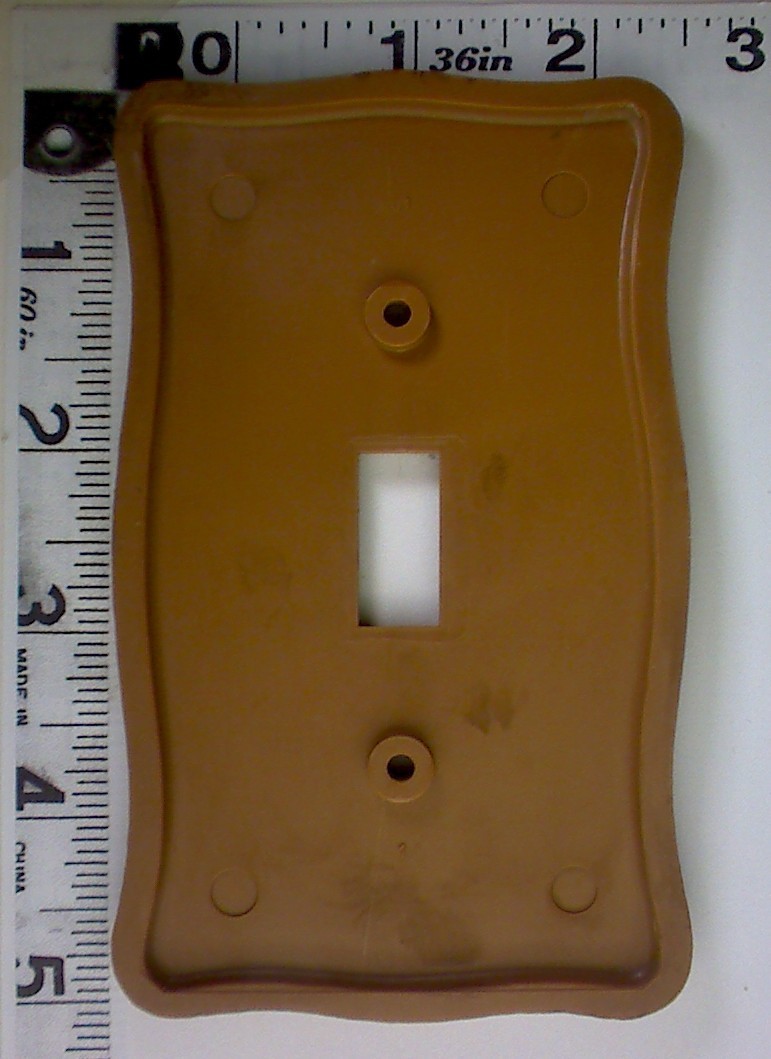 Wood Grain Plastic Single Toggle Switch Cover Plate + Replacement Screws