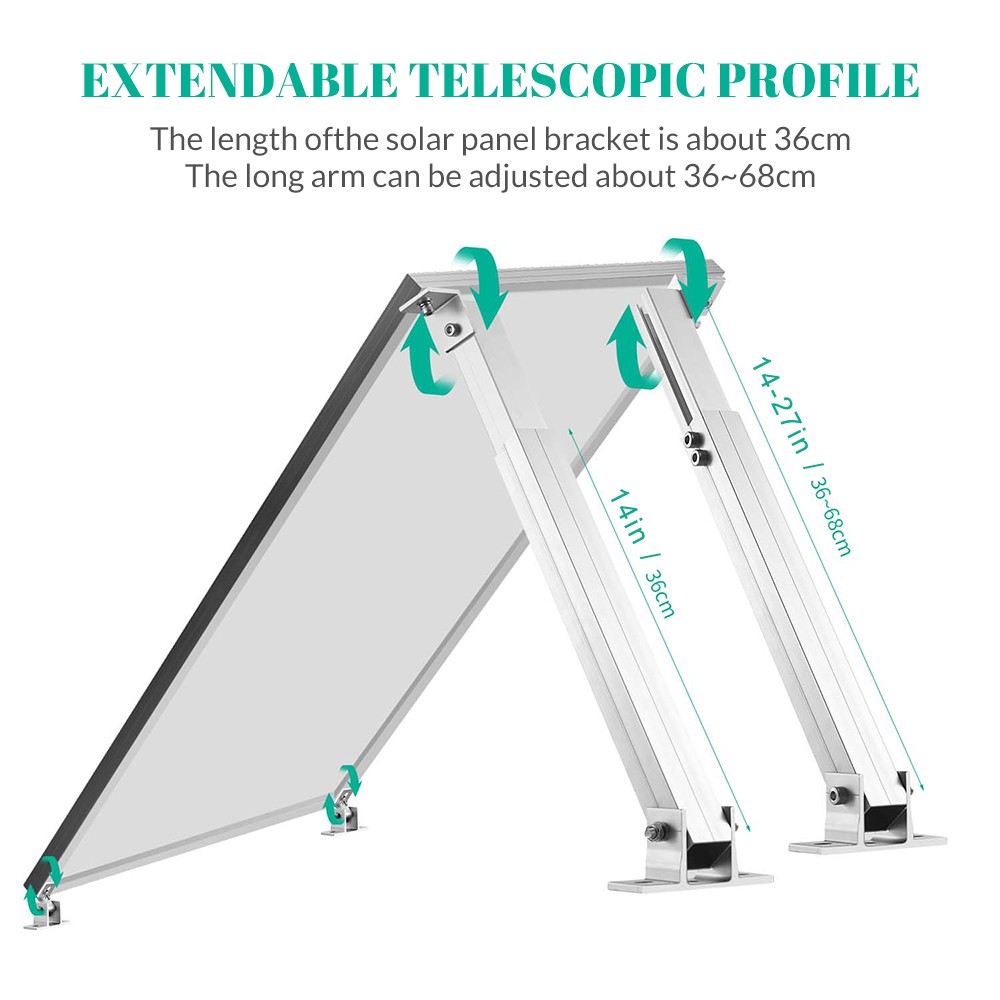 Adjustable Solar Panel Tilt Mounting Kit Universal Roof Aluminum alloy Brackets