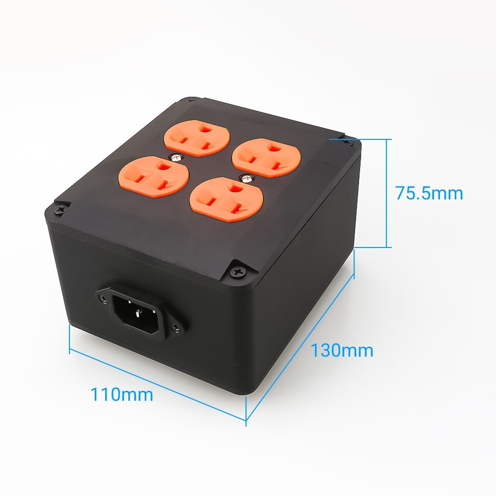 4 way US AC Power Strip Supply Socket 4 Outlet Box HIFI Chassis