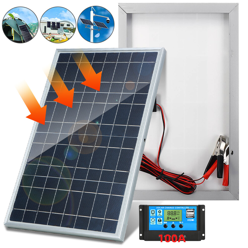 60W Solar Panel Battery Maintainer Car RV Charger 12V Tender Trickle Waterproof